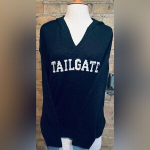 NWT Women’s Navy Blue V-Neck Sweater with Hood